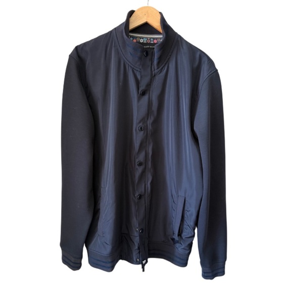 Hammer Made Men’s Navy Bomber Jacket XL Zip Up and Snap Zip Pocket - Picture 1 of 7
